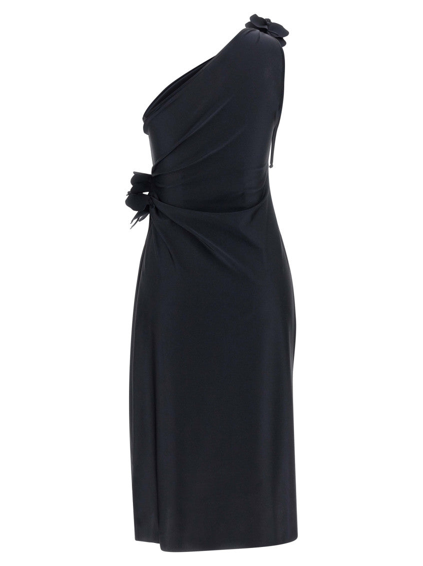 Black 'Asymmetric Mini Flower' dress 2