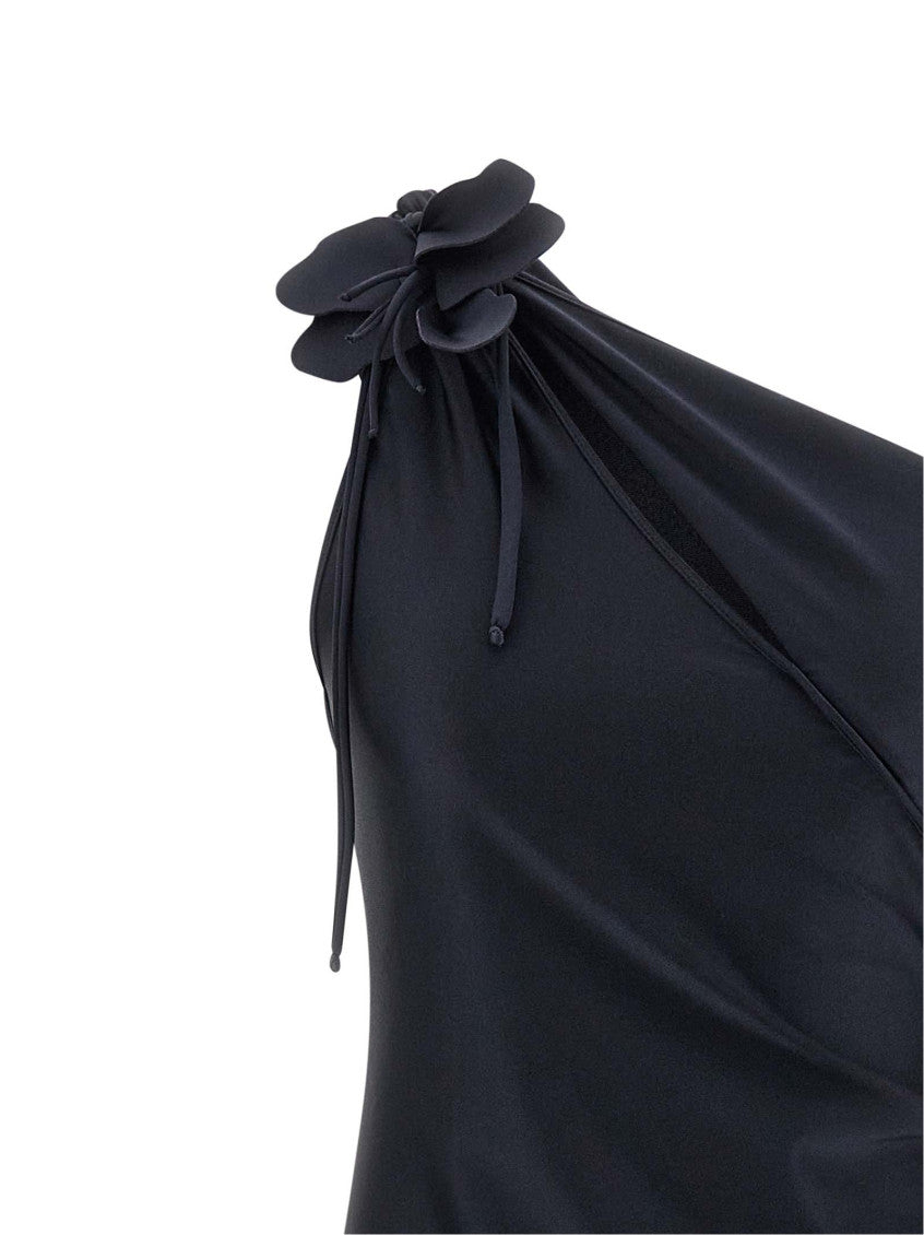 Black 'Asymmetric Mini Flower' dress 3