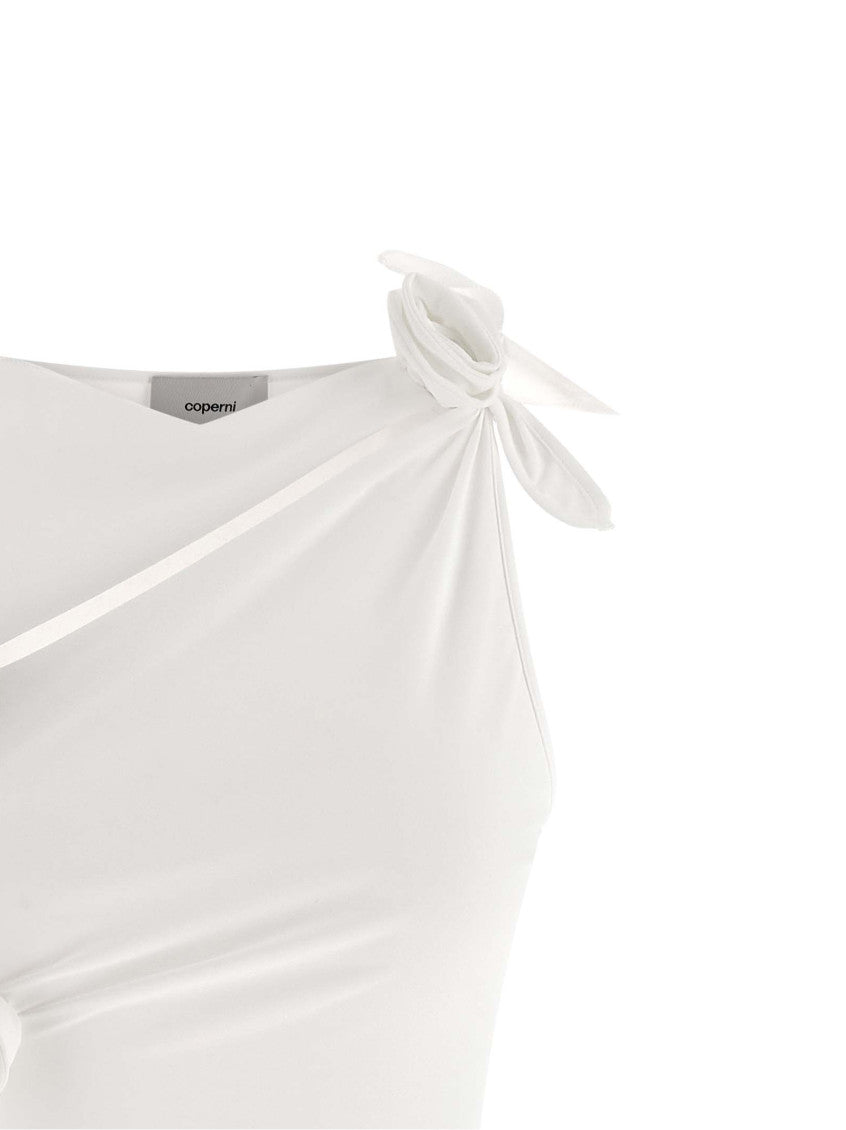 White 'Asymmetric Flower' dress 3