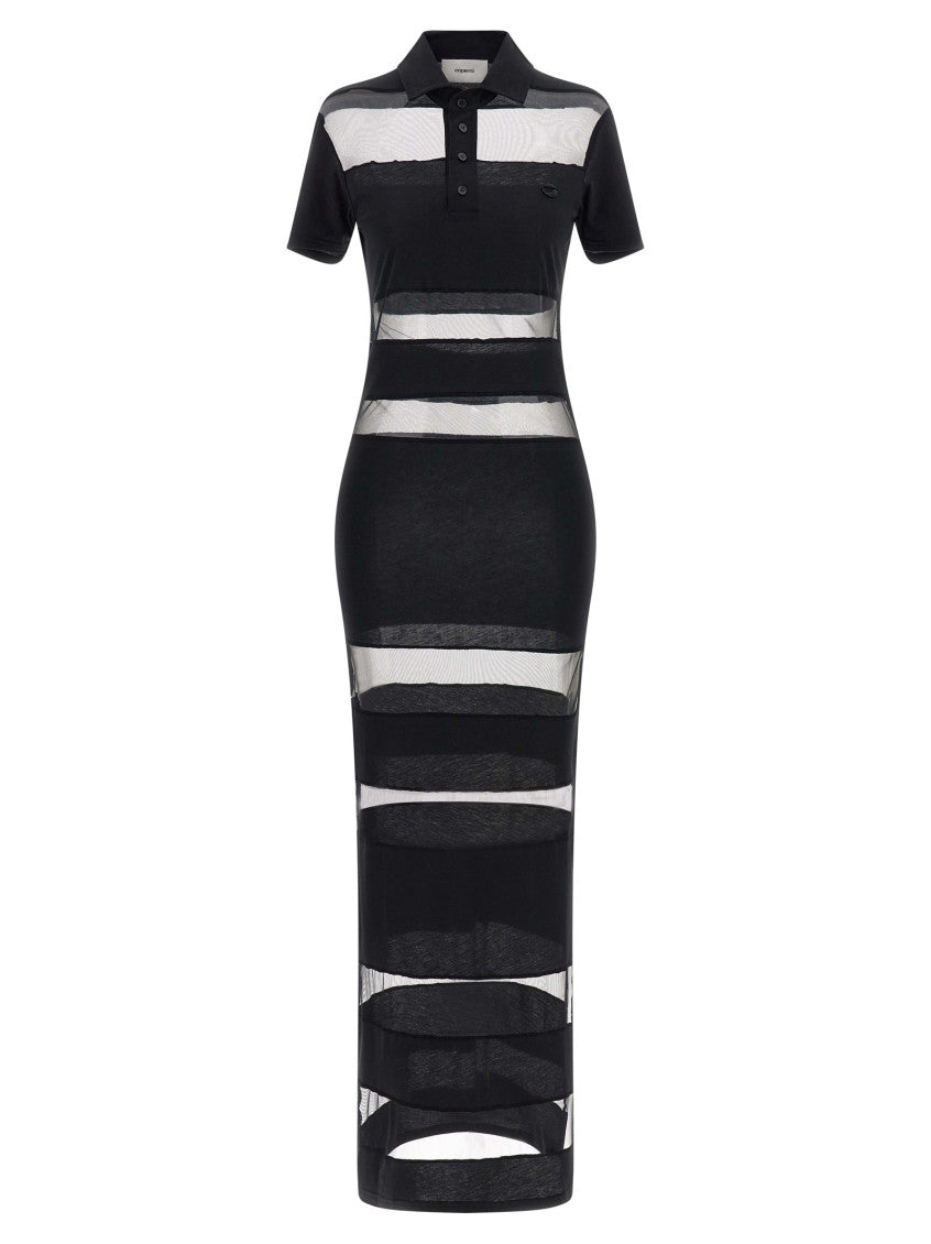 Black 'Striped Sheer Polo' dress 1