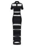 Black 'Striped Sheer Polo' dress 1
