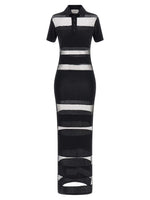 Black 'Striped Sheer Polo' dress 1