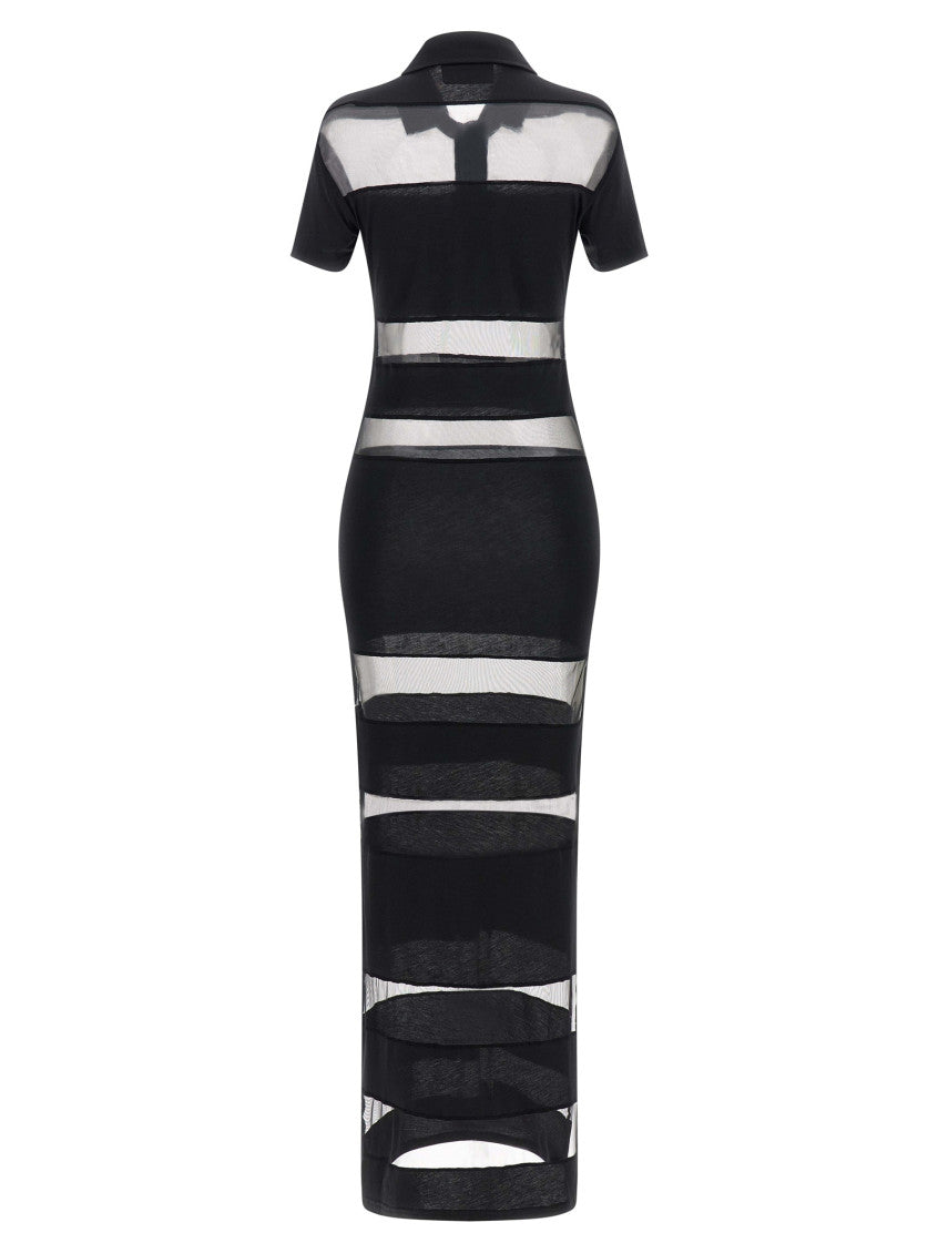 Black 'Striped Sheer Polo' dress 2