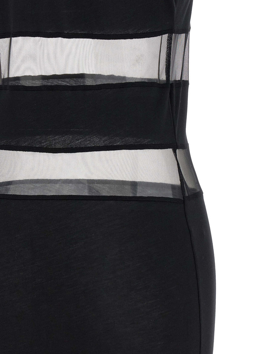 Black 'Striped Sheer Polo' dress 4