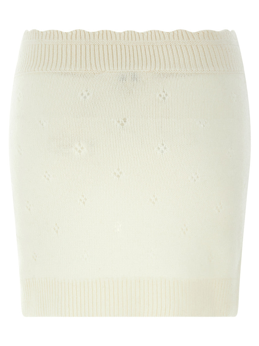 White Jacquard logo skirt 2