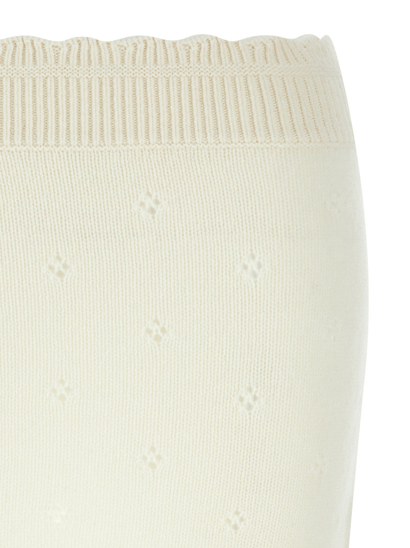 White Jacquard logo skirt 3