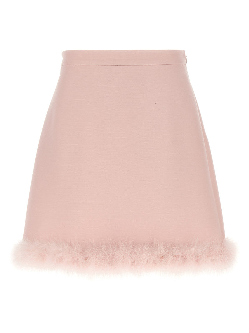 Pink Crepe Couture Mini Skirt 1