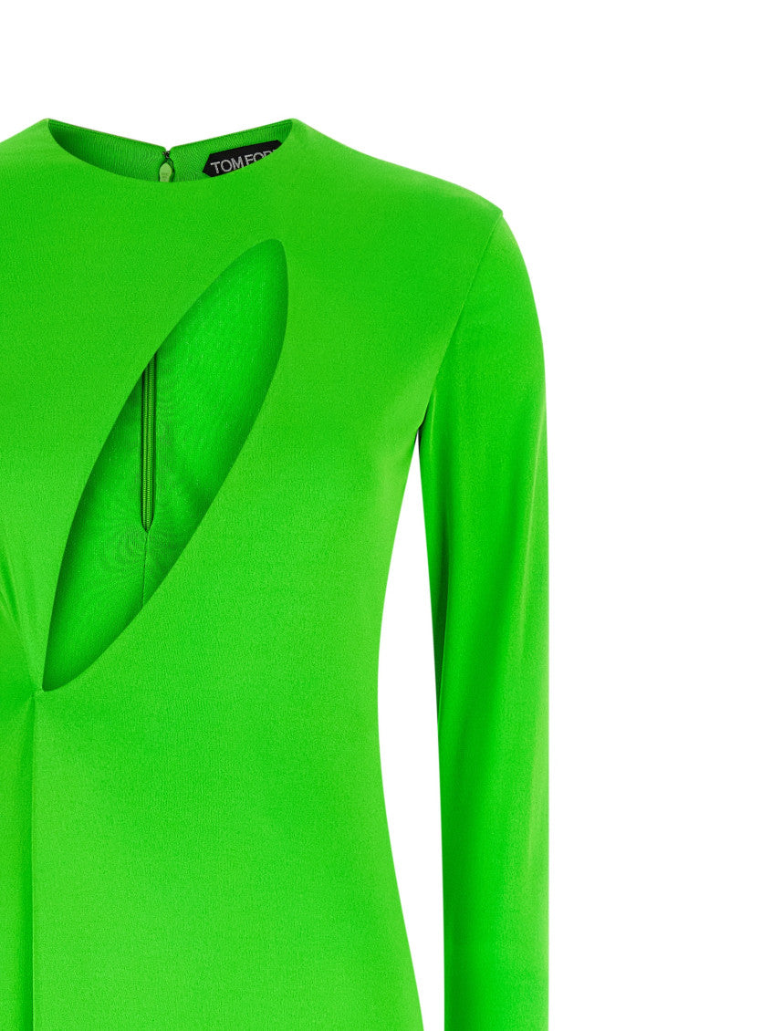 Green 'Slash Front Evening' Dress 3