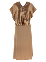 Beige Dress with cape 1