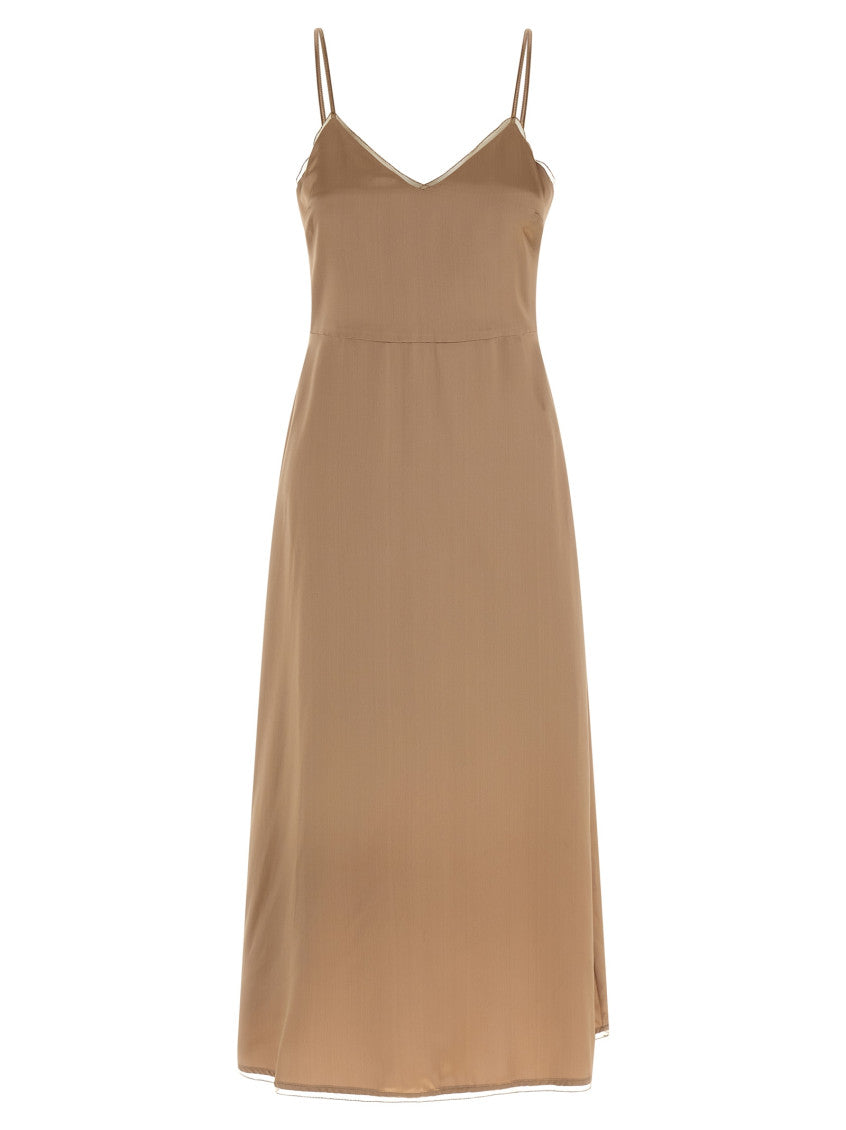 Beige Dress with cape 2