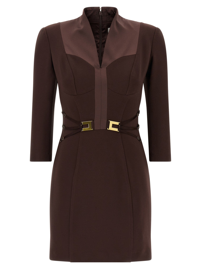 Brown Logo Elastic Bands Dress 1
