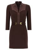 Brown Logo Elastic Bands Dress 1