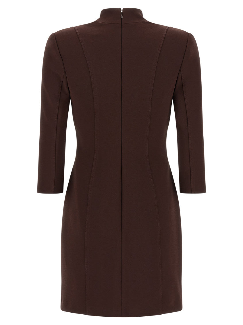 Brown Logo Elastic Bands Dress 2