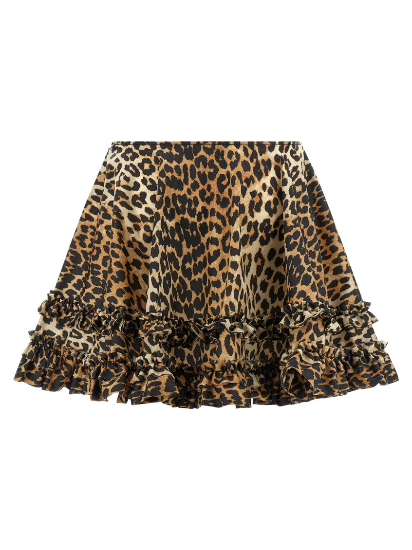 Leopard Print Duchesse Mini Frill Skirt 2