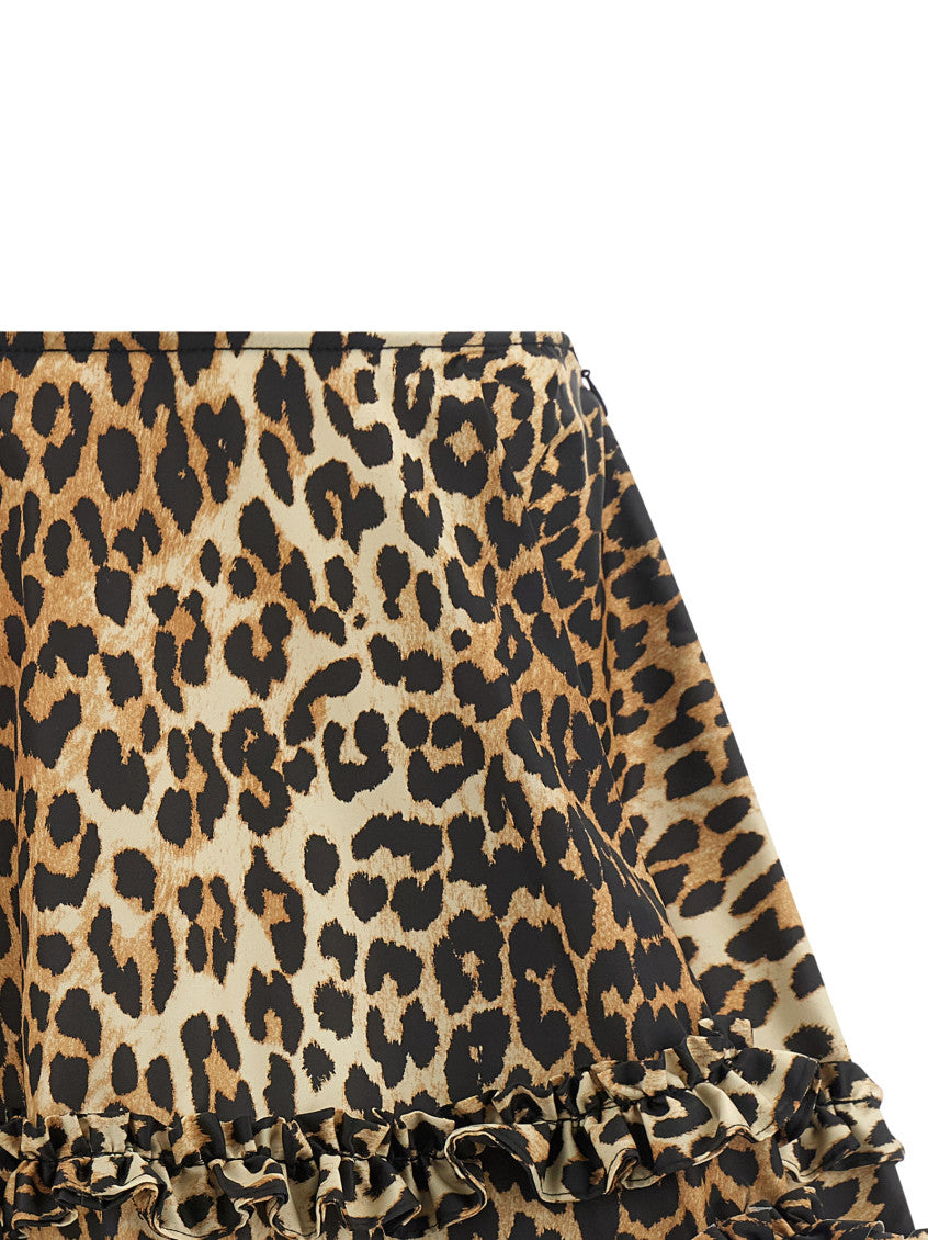 Leopard Print Duchesse Mini Frill Skirt 3