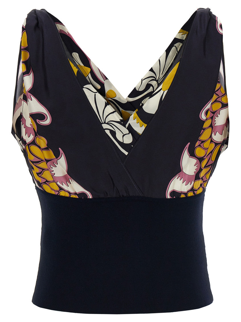 Black Printed Silk Top 2