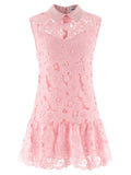 Pink Shirt Collar Mini Dress 1