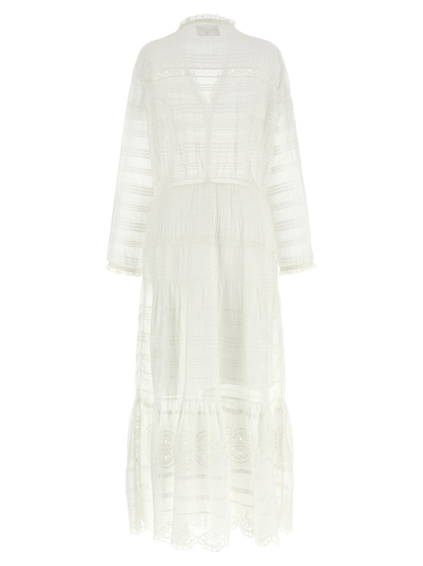 White V-Neck Maxi Dress 2