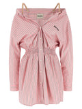 Pink Cotton Striped Shirt Dress 1