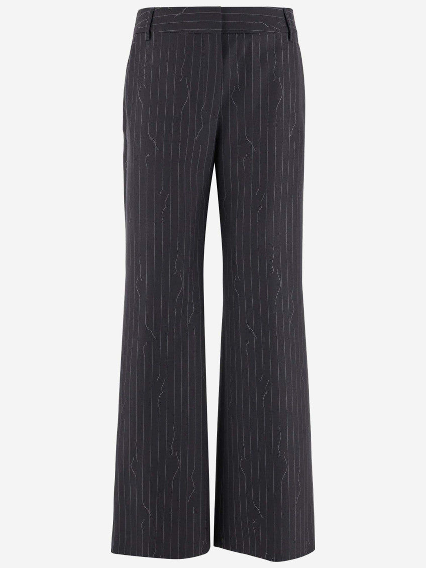 Grey Pinstriped Trousers 1