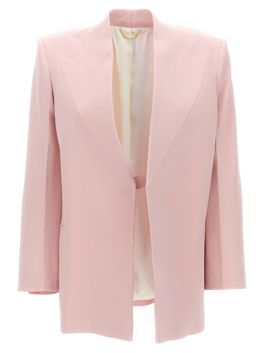 Pink Single-breasted Blazer Jacket 1