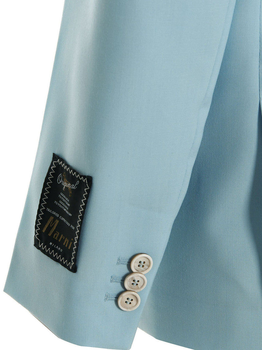 Light Blue Single-breasted Blazer 4