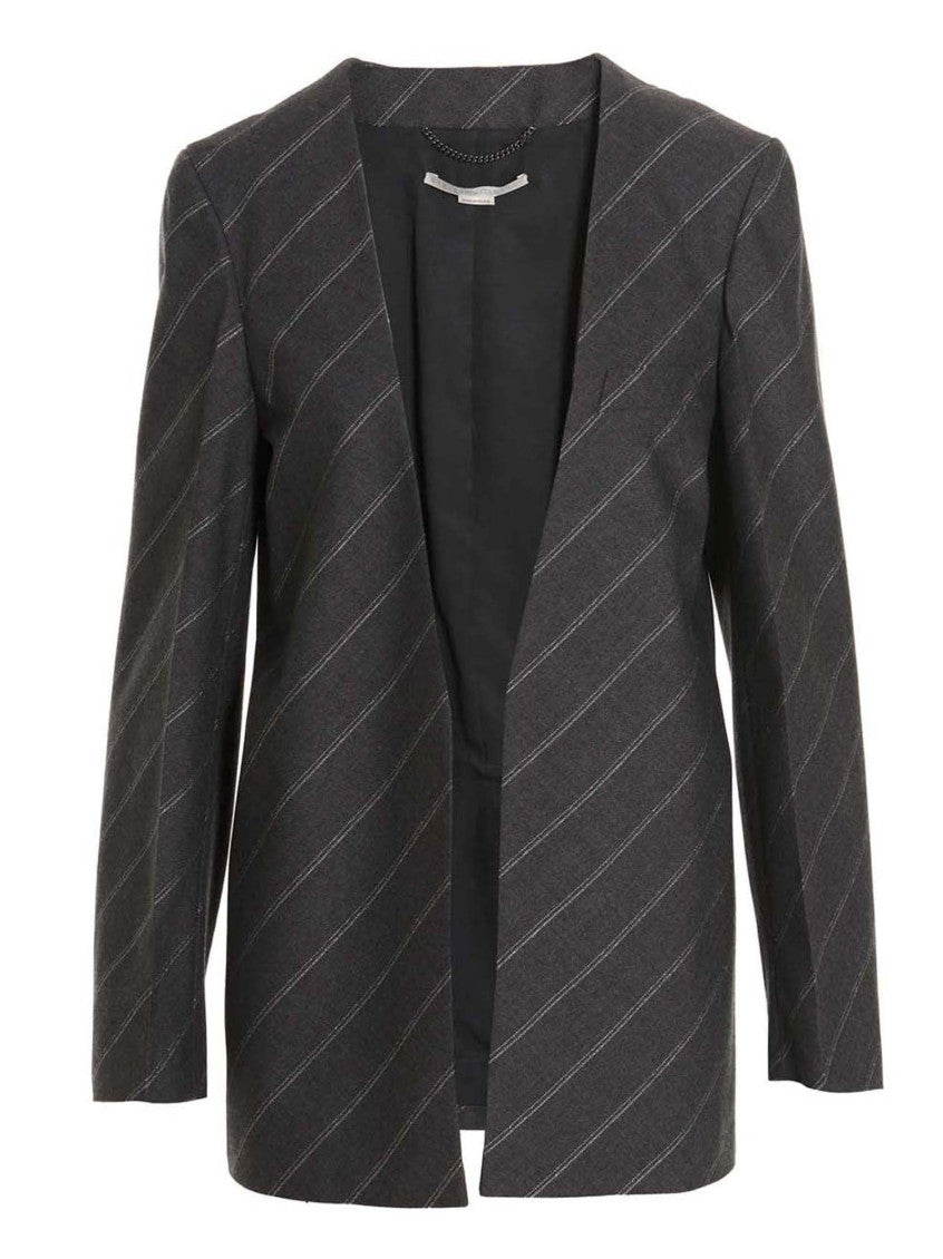 Grey Collarless Jacket 1