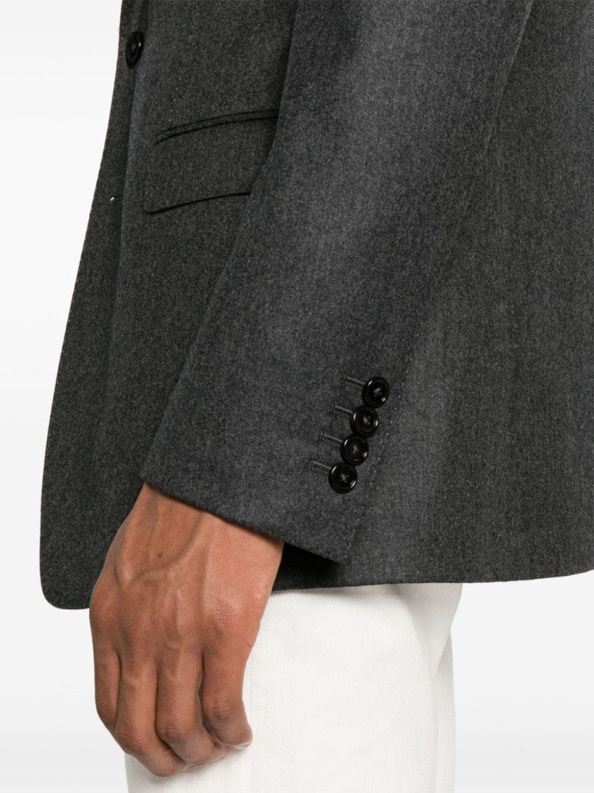 Grey Wool single-breasted blazer jacket 3