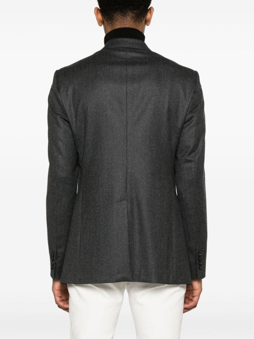 Grey Wool single-breasted blazer jacket 4