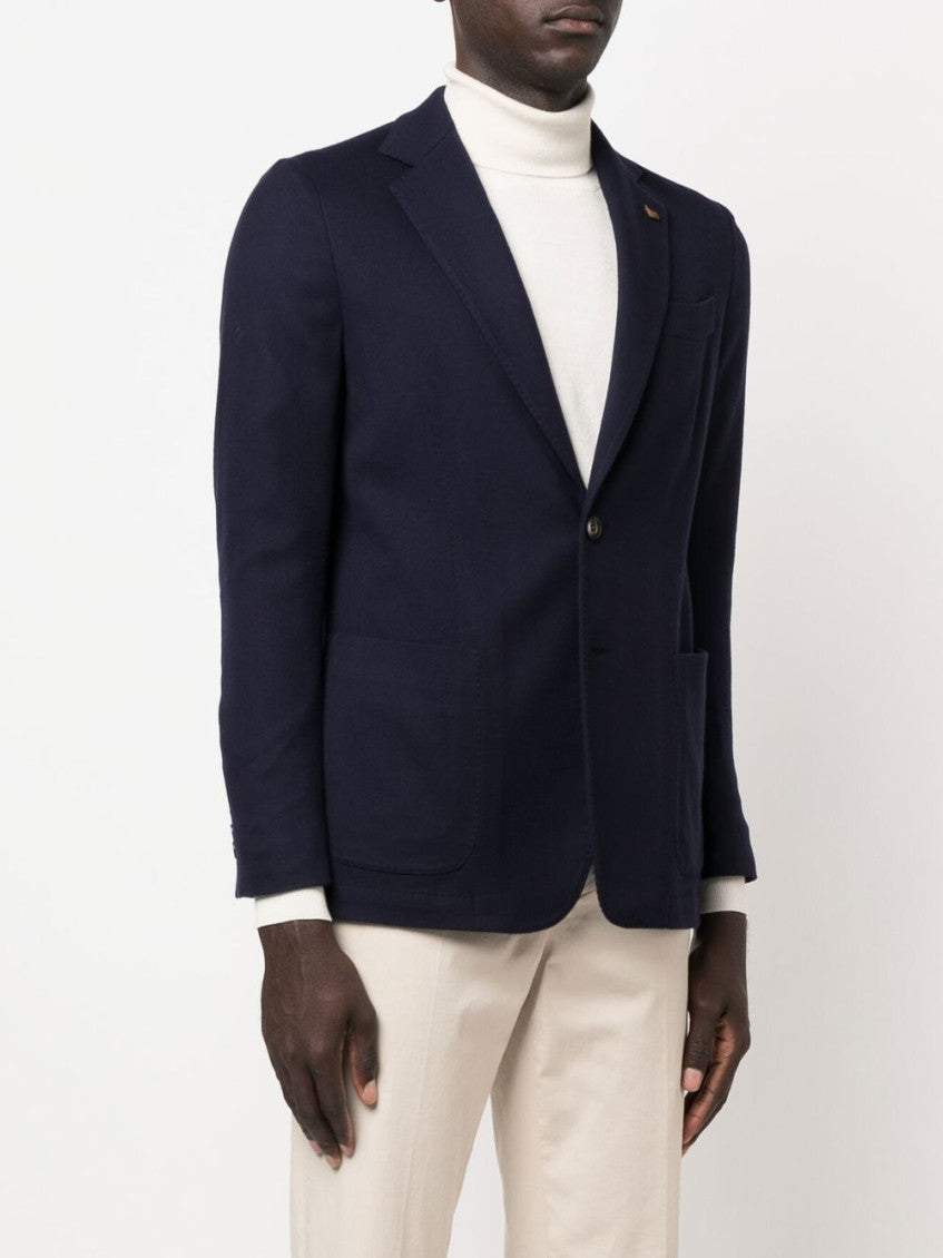 Navy Blue Wool Single-breasted Jacket 2