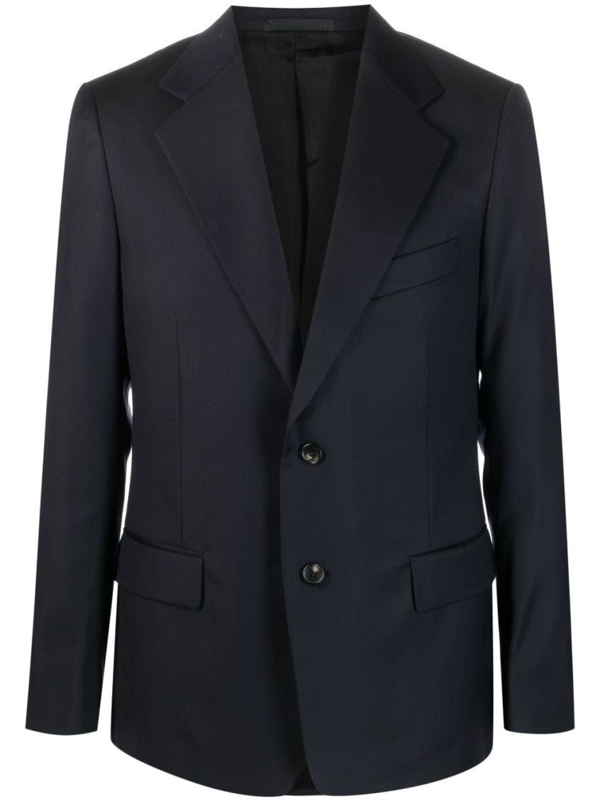 Blue Single-breasted wool jacket 1
