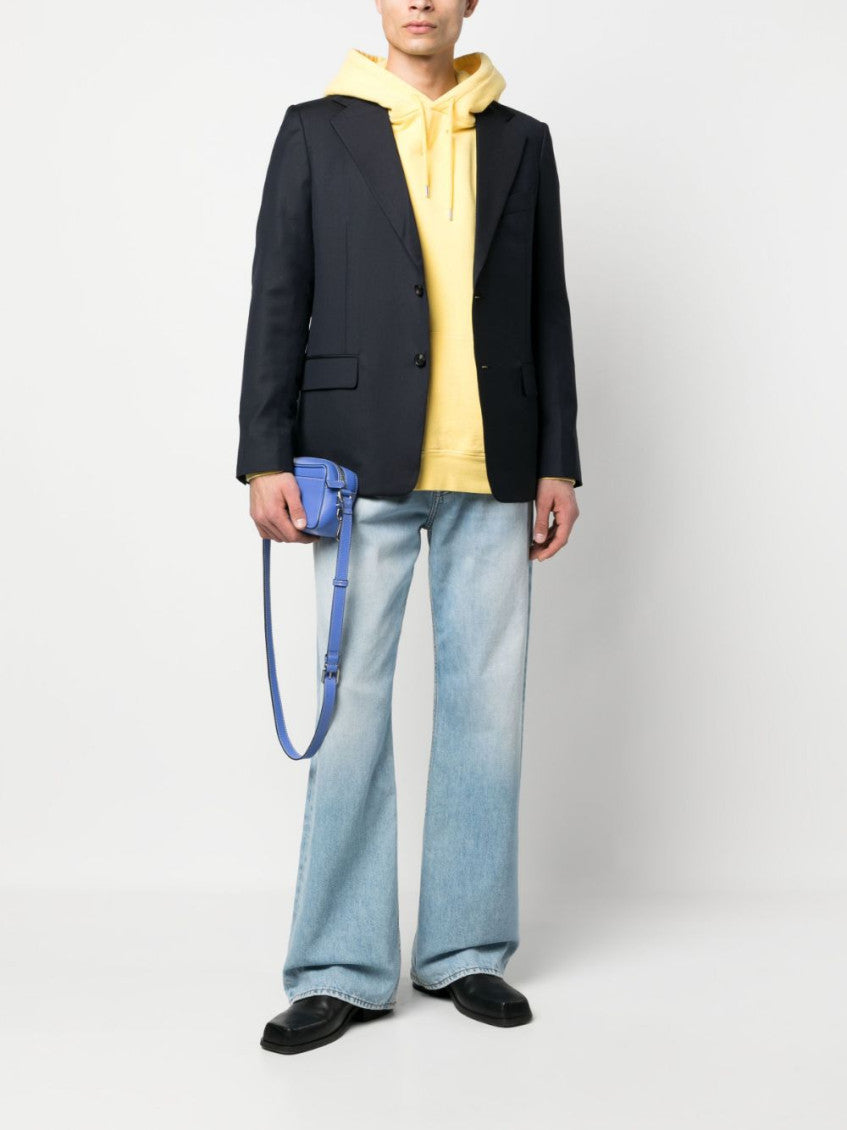 Blue Single-breasted wool jacket 3