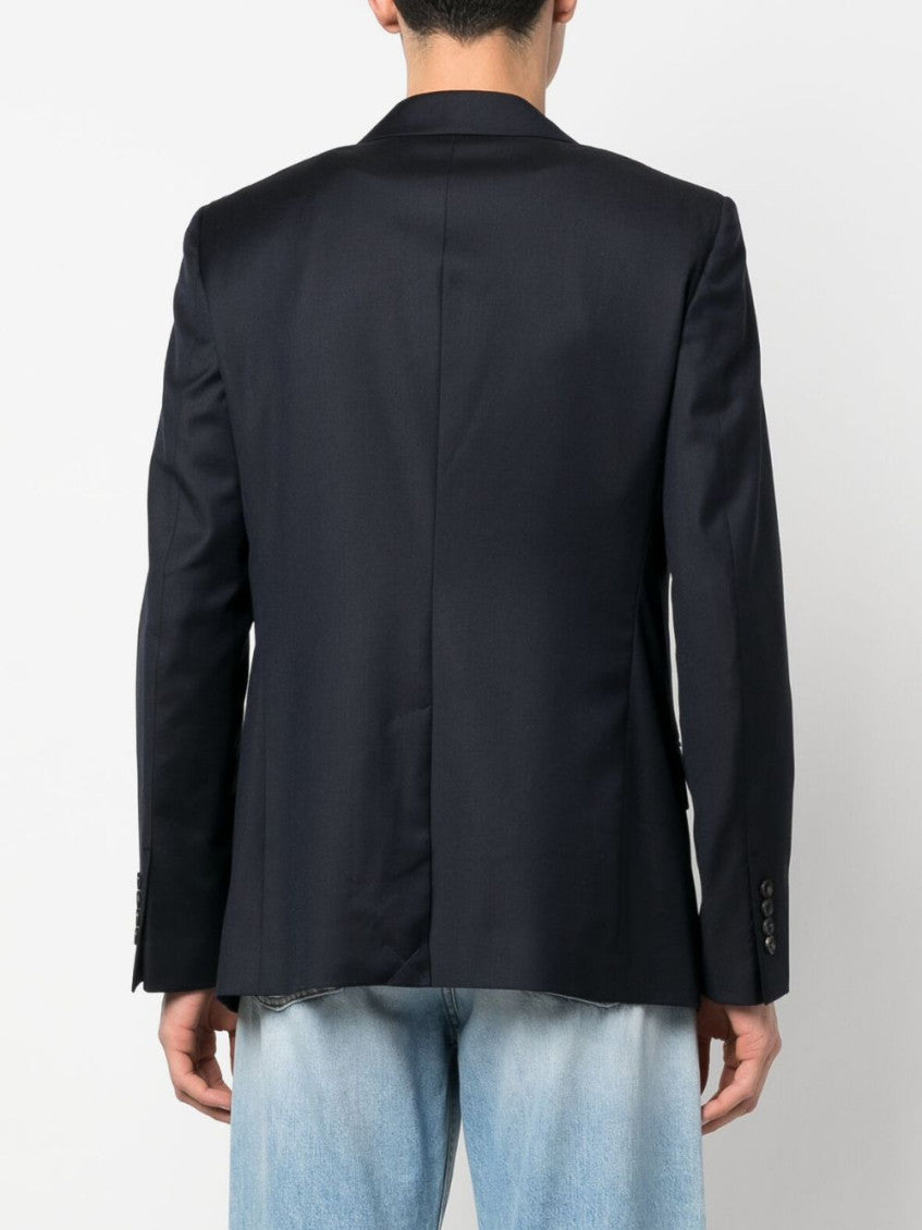 Blue Single-breasted wool jacket 4