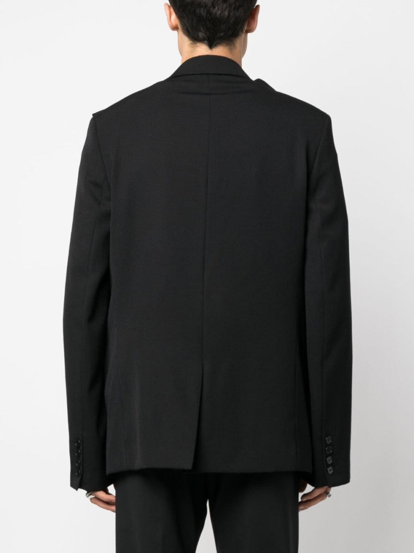 Black Wool single-breasted blazer 2