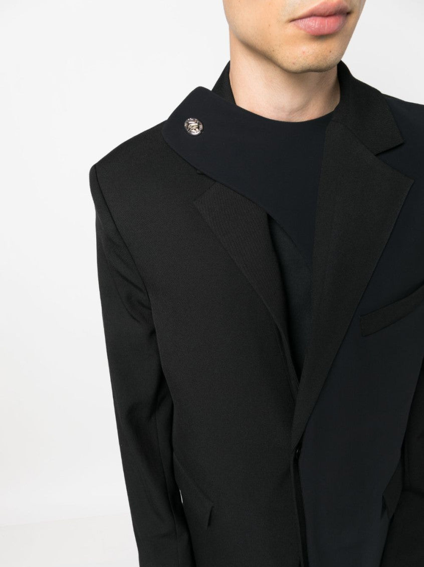 Black Wool single-breasted blazer 3