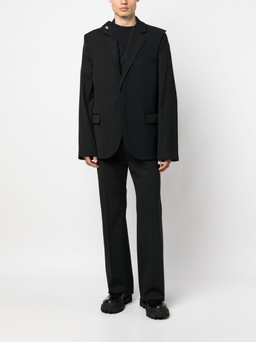 Black Wool single-breasted blazer 4