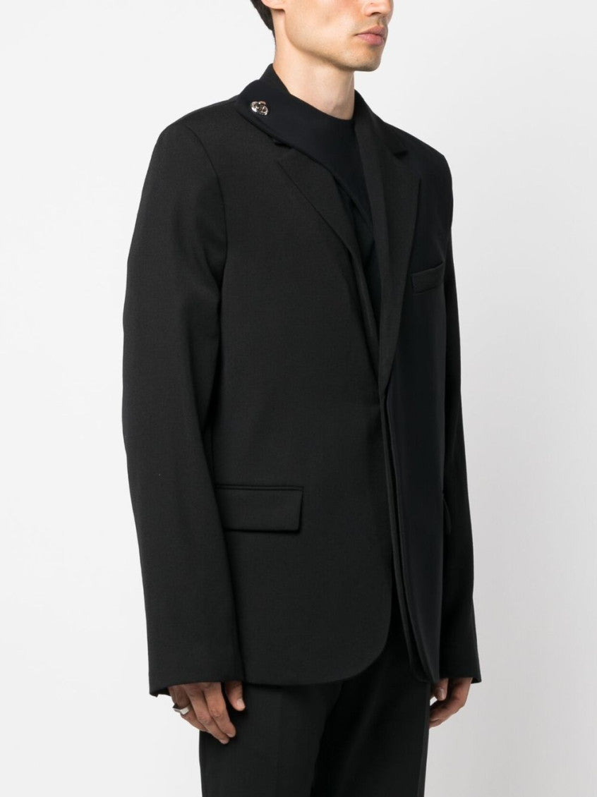 Black Wool single-breasted blazer 5