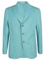 Sky Blue Single-breasted Wool Blazer 1