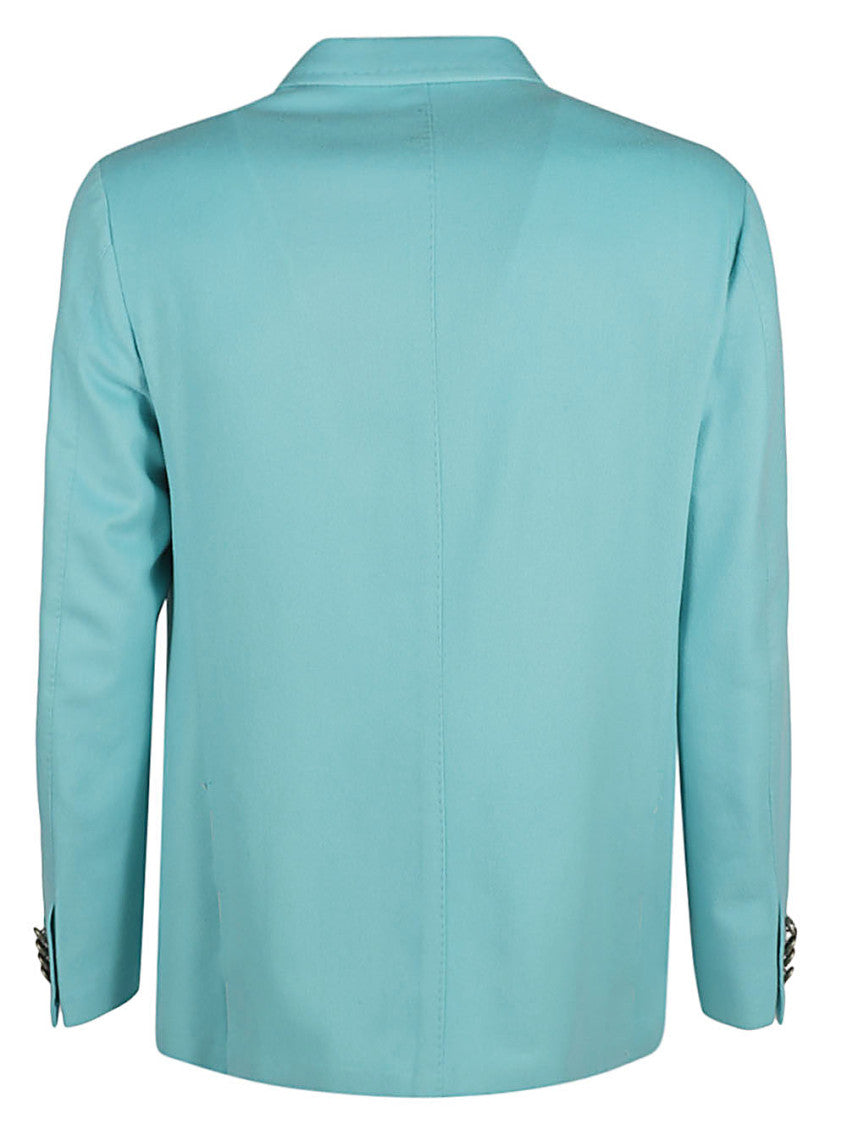 Sky Blue Single-breasted Wool Blazer 2