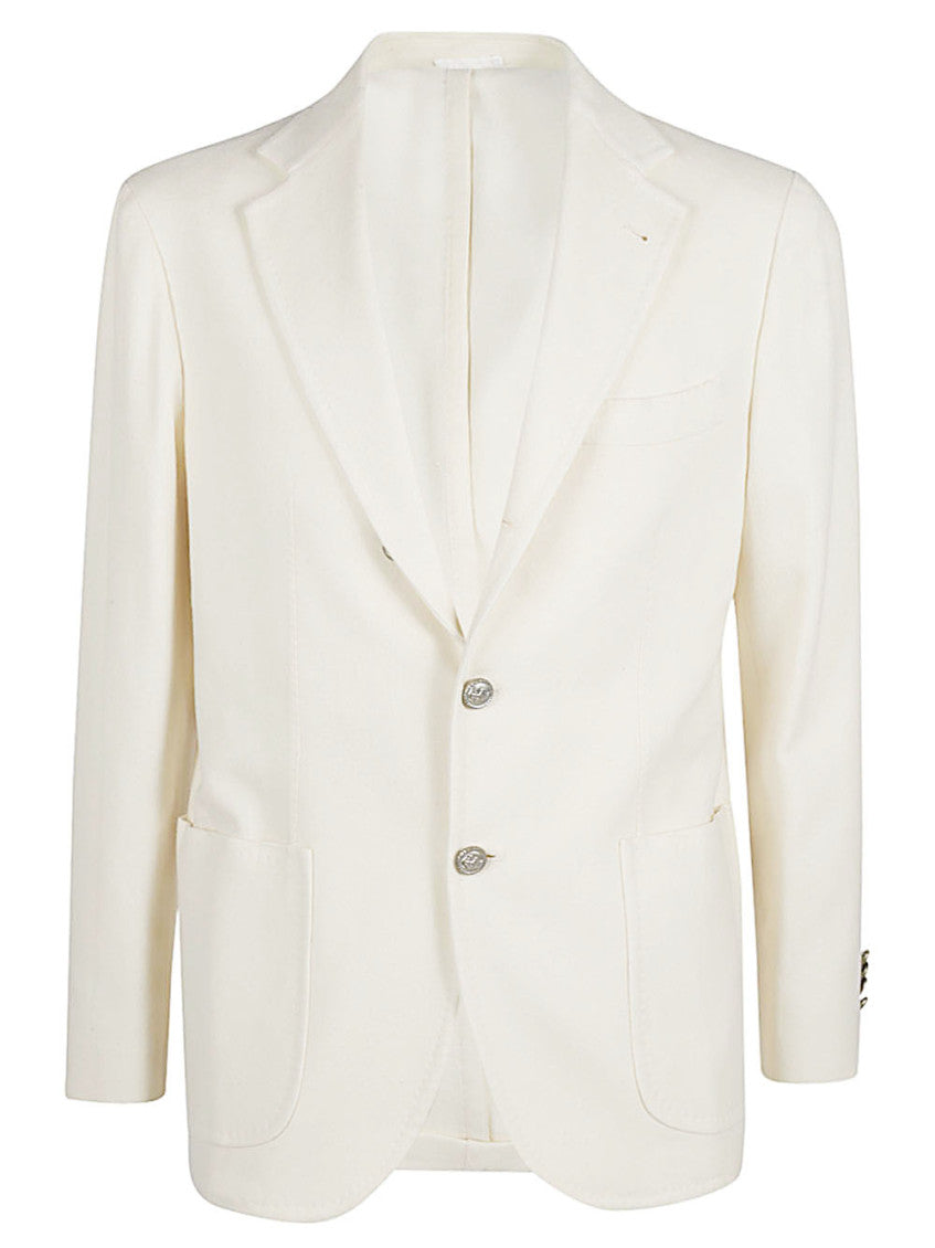 White Single-breasted Wool Blazer 1