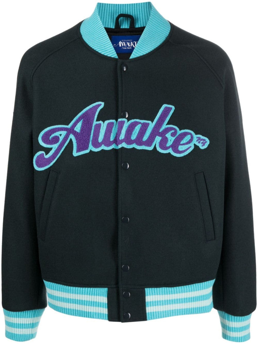Black Logo Varsity Jacket 1