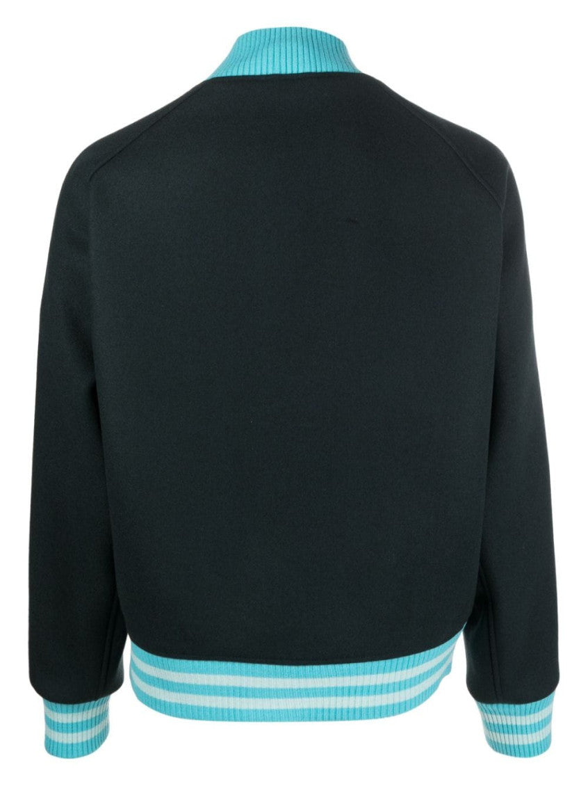 Black Logo Varsity Jacket 2