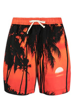 Orange Printed Swimming Trunks 1