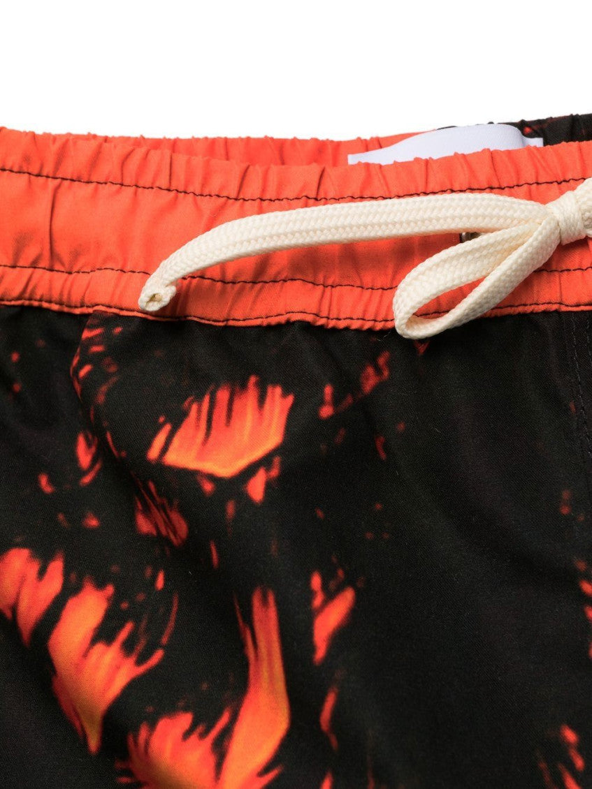 Orange Printed Swimming Trunks 3