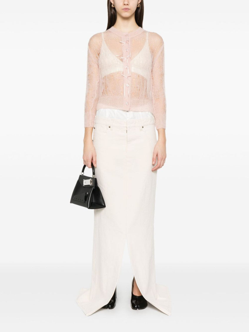 Beige Long Denim Skirt 7