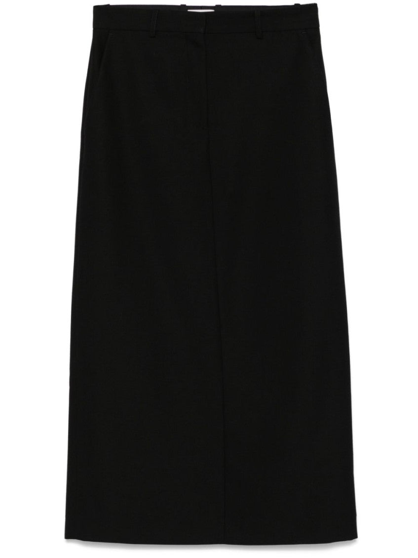 Black Long straight skirt 1
