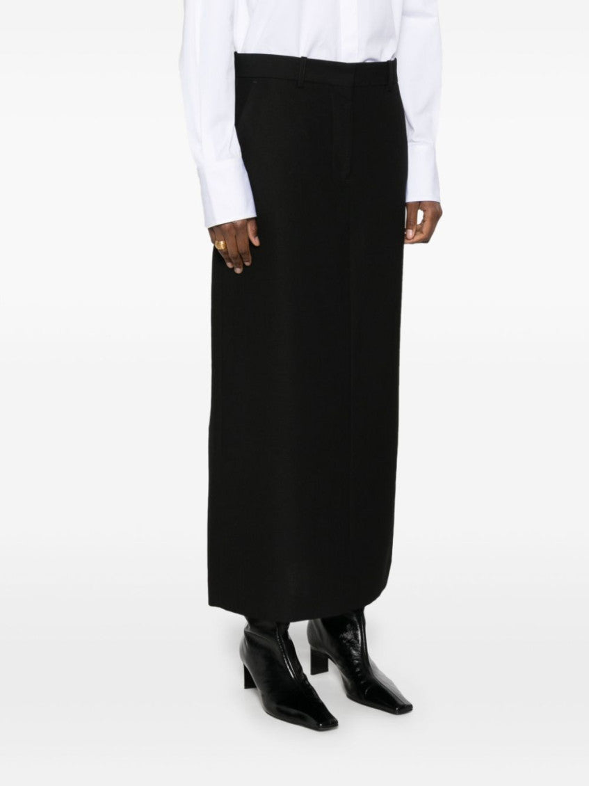Black Long straight skirt 4