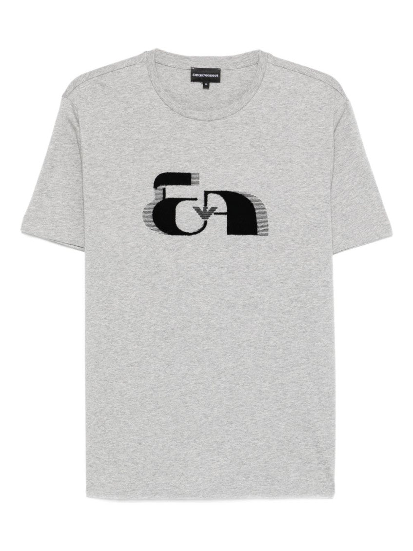 Grey Printed cotton t-shirt 1