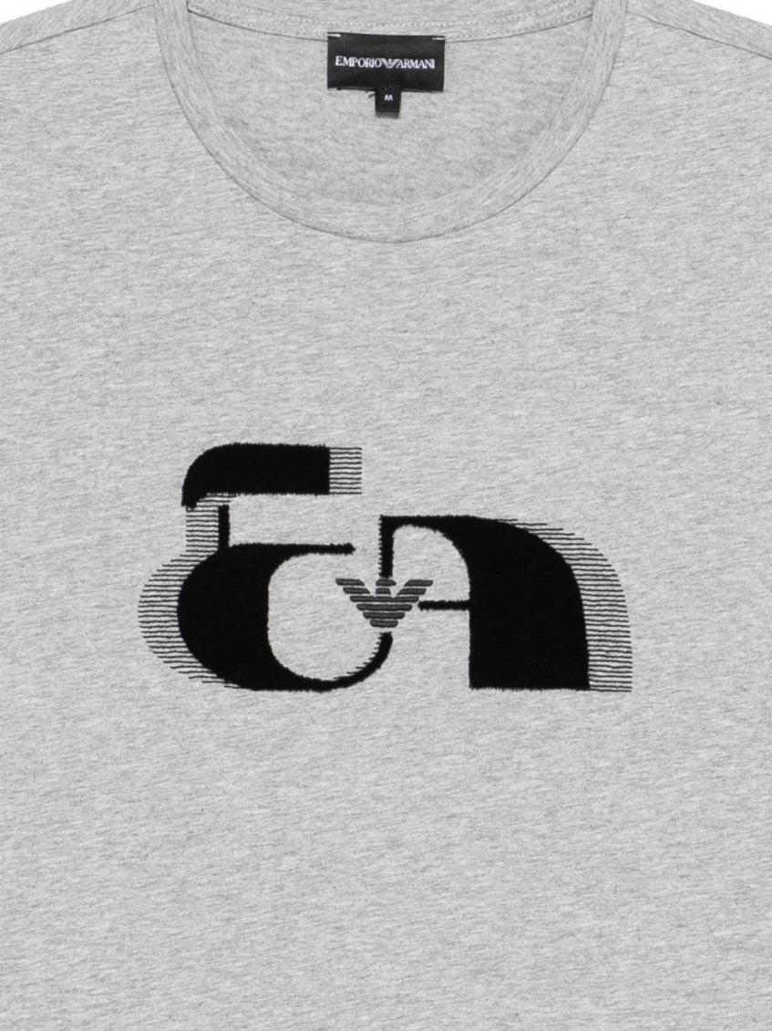 Grey Printed cotton t-shirt 2