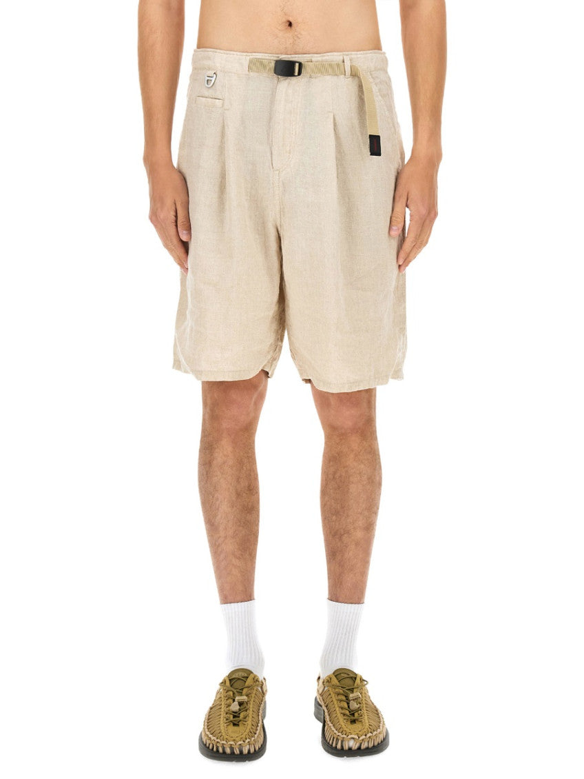 Beige Solid Shorts 1